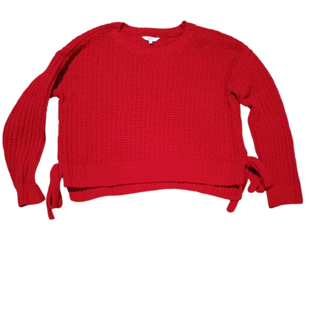 Candie's Vibrant Red Knit Crew Neck Sweater